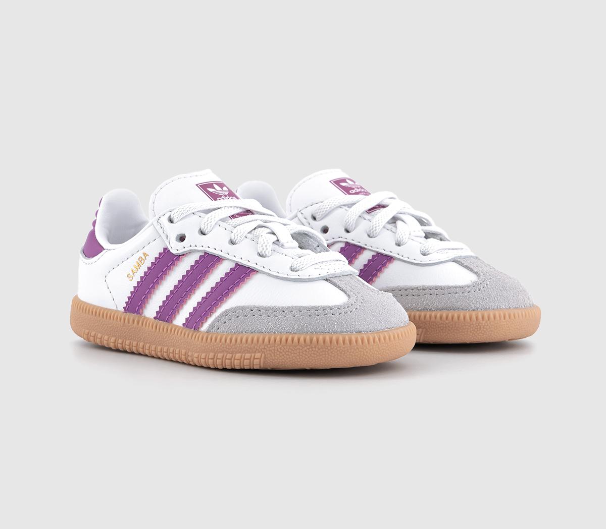 adidasSamba OG Infant Trainers adidasSamba OG Infant TrainersWhite Purple Burst Gum