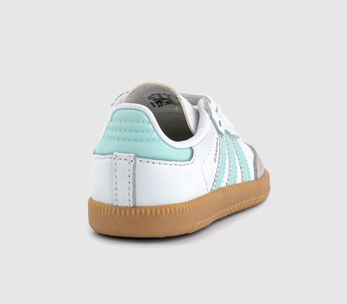adidas Samba OG Infant Trainers adidas Samba OG Infant Trainers White Semi Flash Aqua Gum