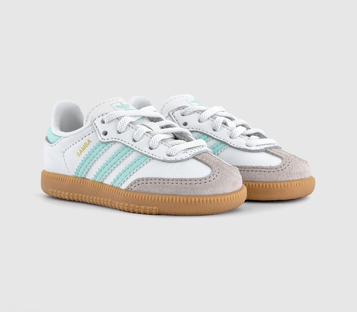 adidas Samba OG Infant Trainers adidas Samba OG Infant Trainers White Semi Flash Aqua Gum