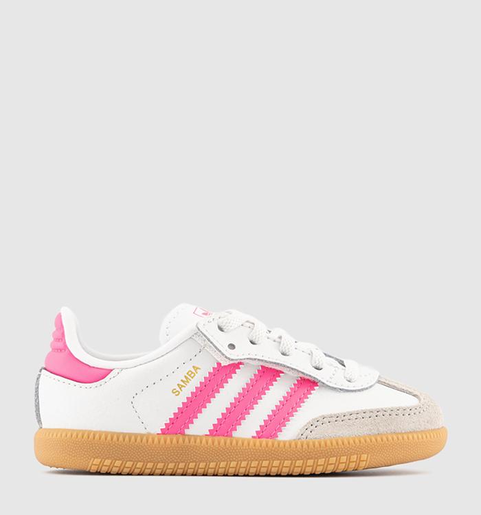 adidas Samba OG Infant Trainers White Lucid Pink Gum