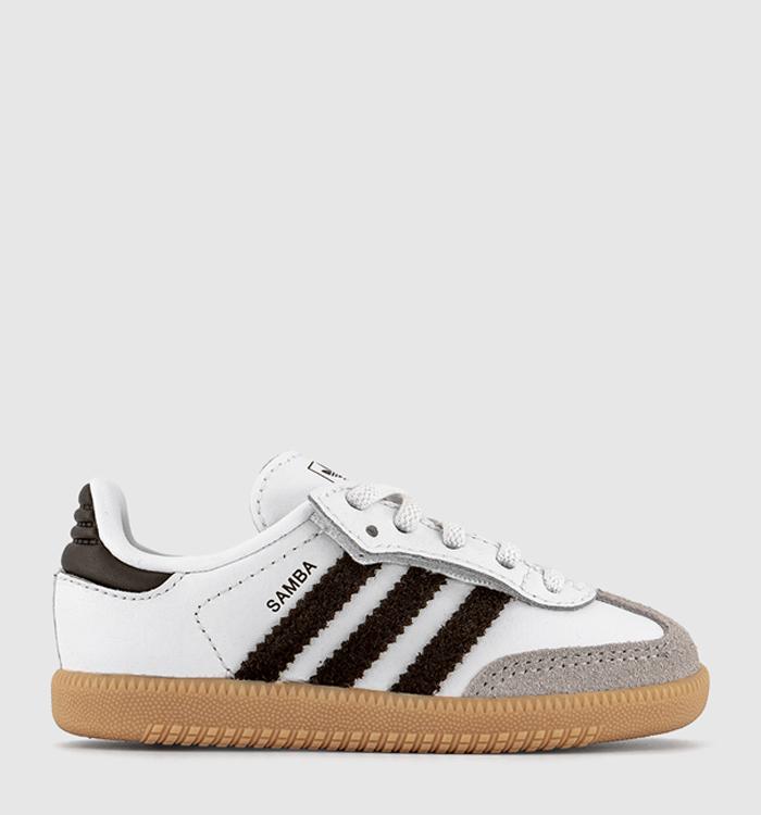 adidas Samba OG Infant Trainers White Aurora Cofee Gum