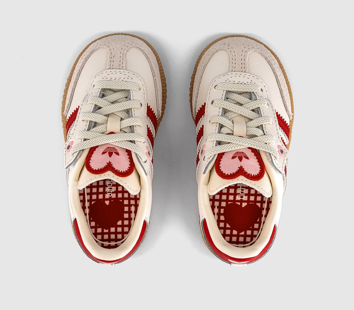 adidasSamba OG Infant TrainersCream White Better Scarlet Gum