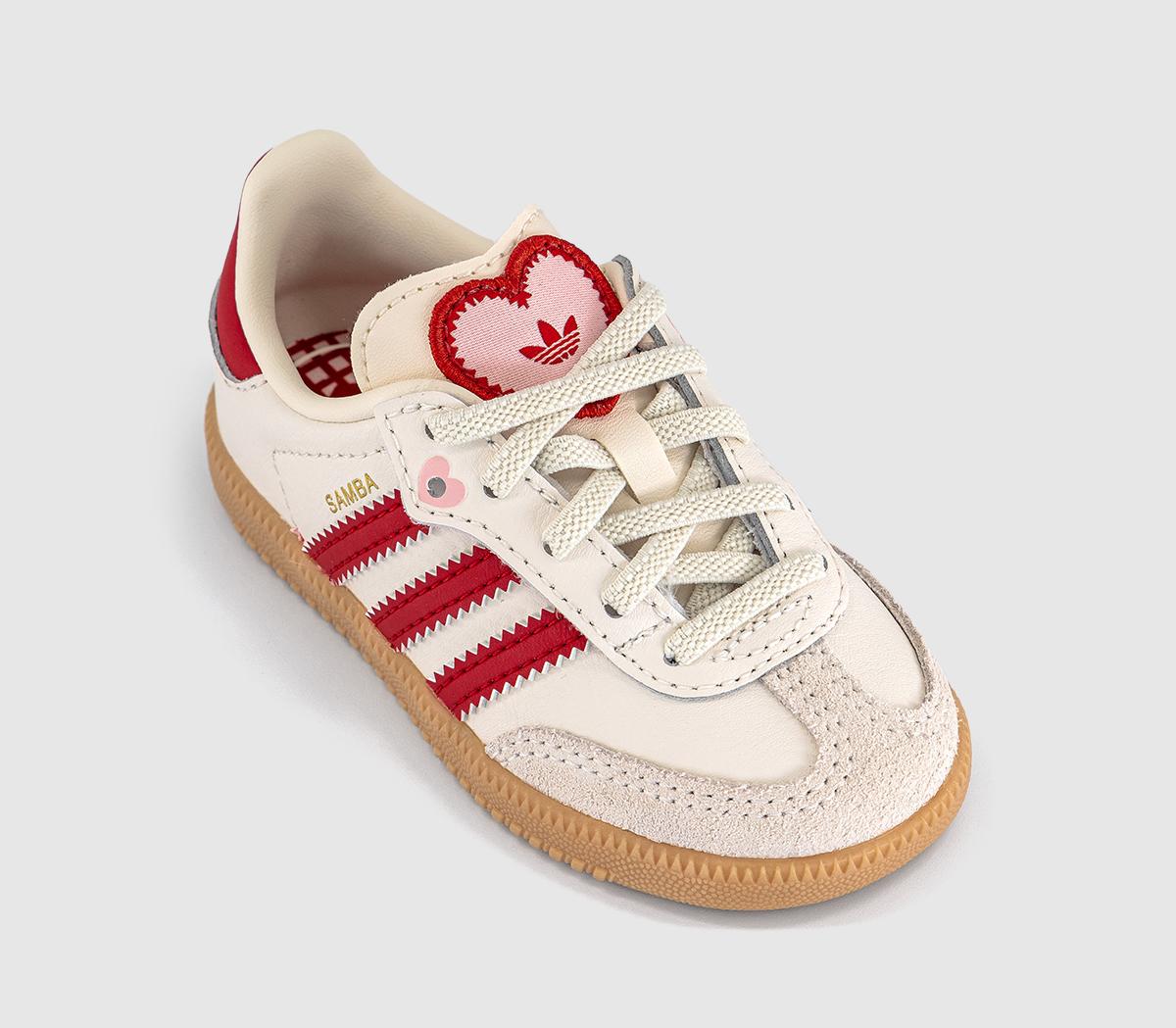 adidasSamba OG Infant TrainersCream White Better Scarlet Gum