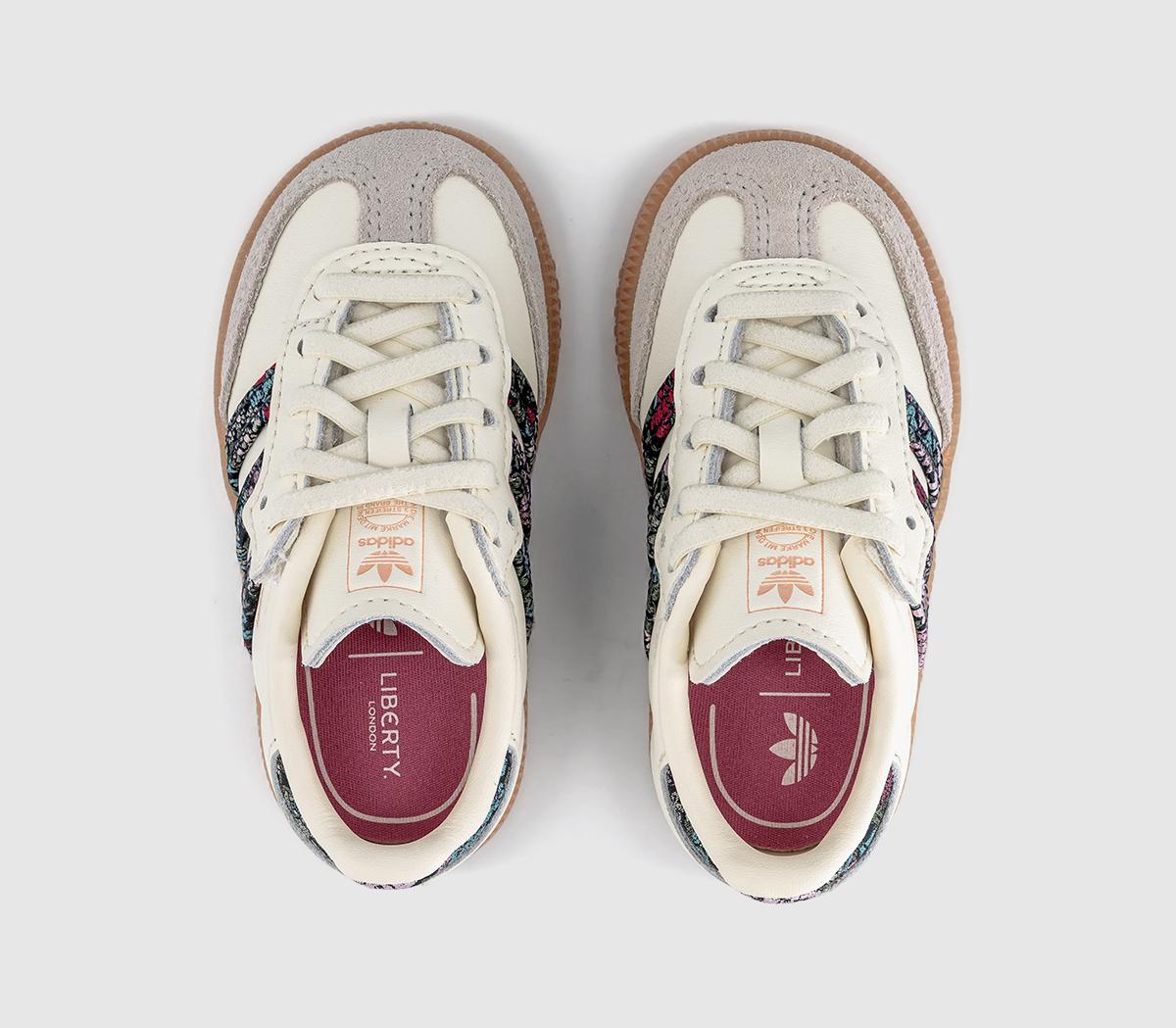 adidasSamba OG Infant TrainersLiberty Cream White Dual Magenta