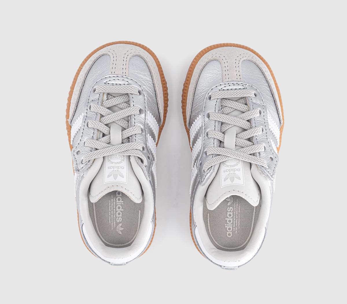adidasSamba OG Infant TrainersSilver Metallic White Gum