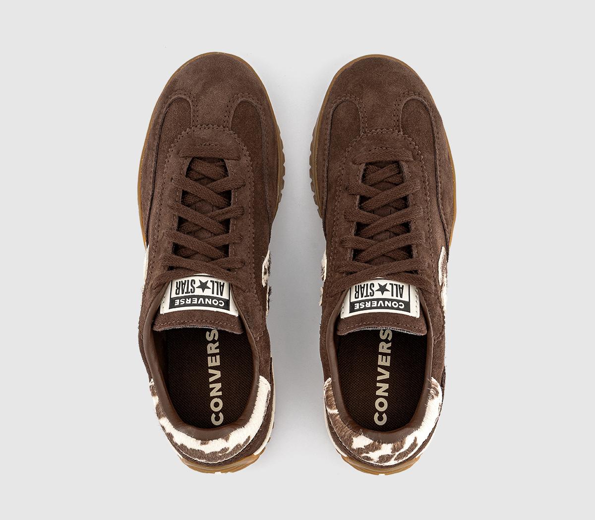 ConverseRun Star TrainersCow Print Fudge Egret Gum Honey