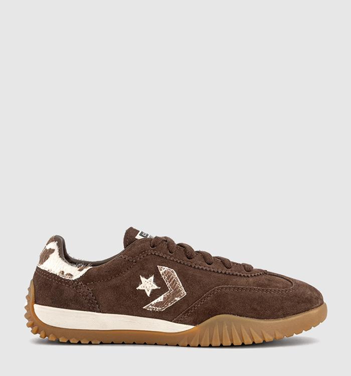 Converse Run Star Trainers Cow Print Fudge Egret Gum Honey