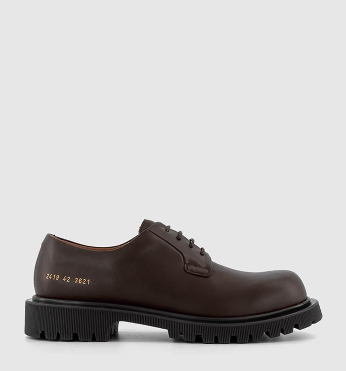 Common Projects Chunky Derby Shoes Brown Leather