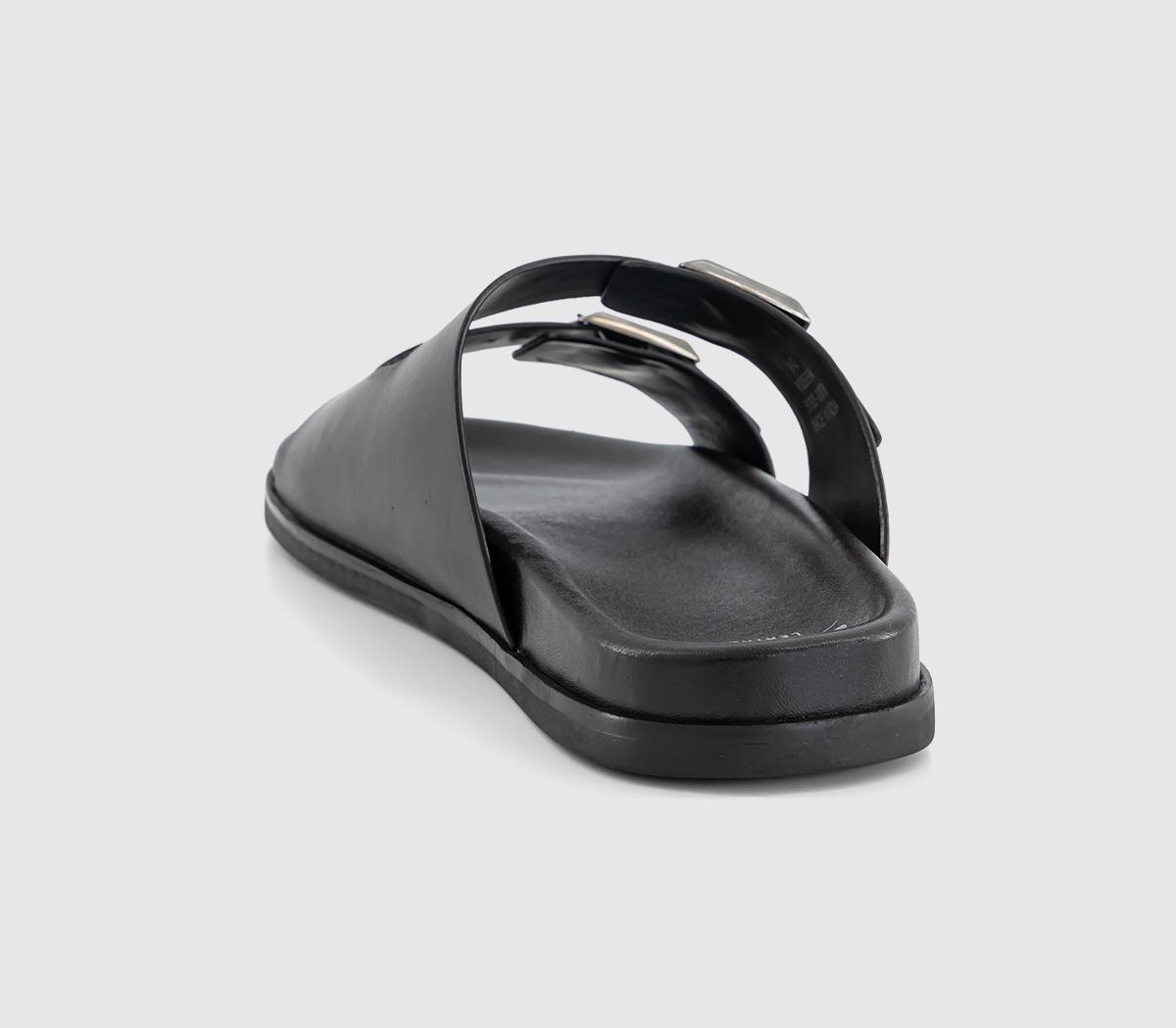 OFFICESaunders Double Buckle Sandals OFFICESaunders Double Buckle SandalsBlack Leather