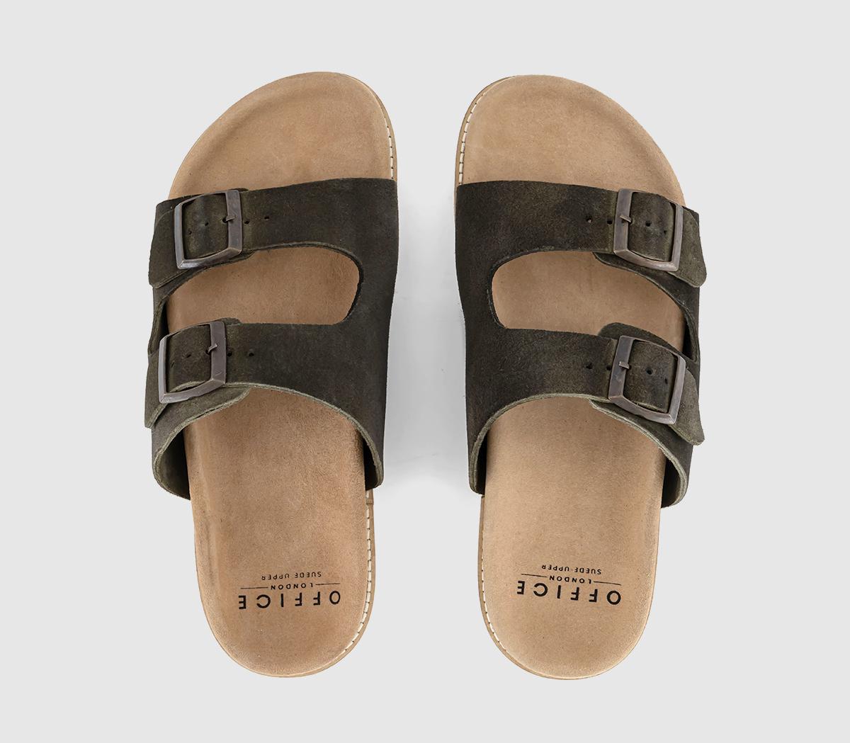 OFFICESycamore Double Buckle Sandals OFFICESycamore Double Buckle SandalsOlive Suede