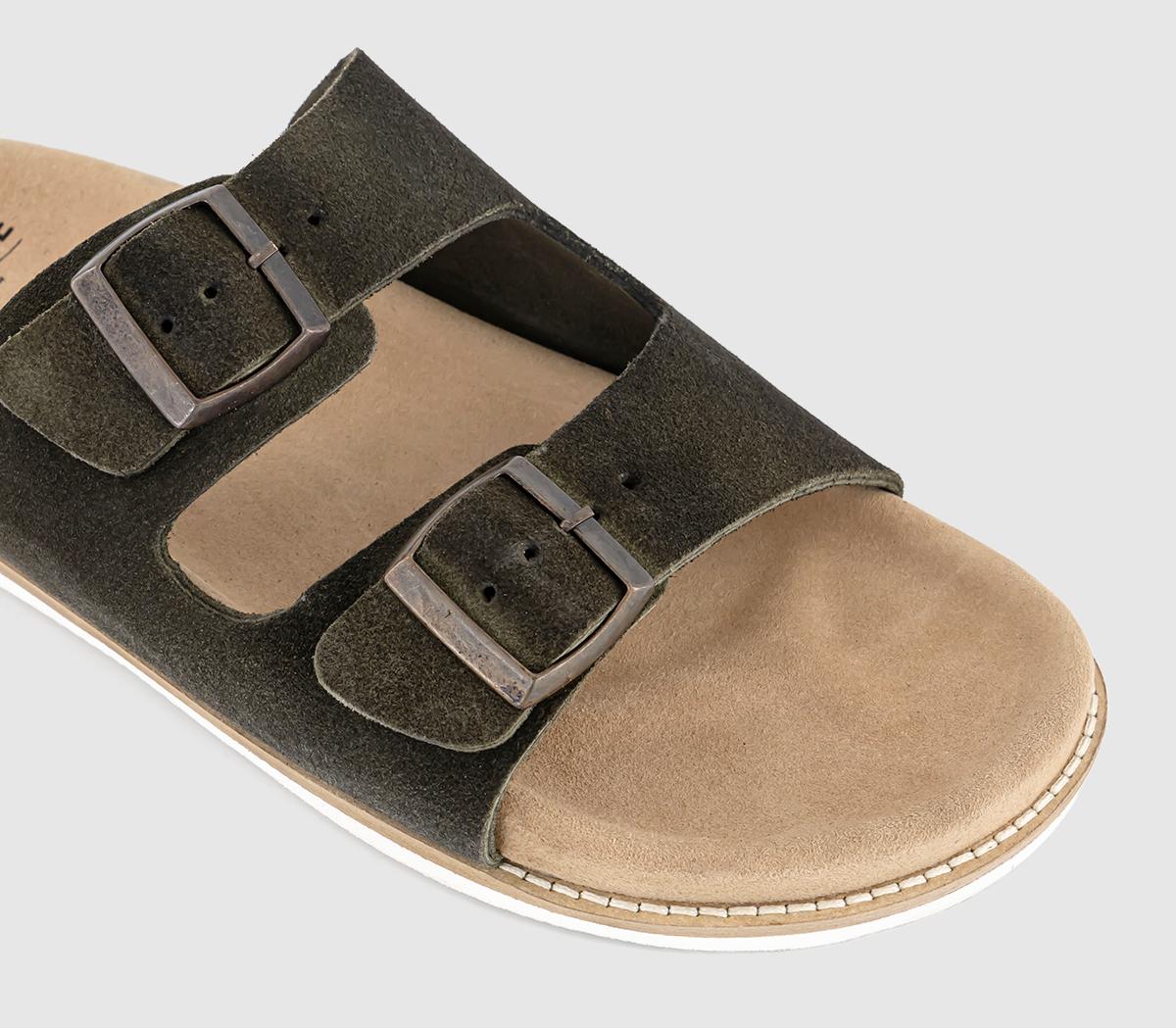 OFFICESycamore Double Buckle Sandals OFFICESycamore Double Buckle SandalsOlive Suede