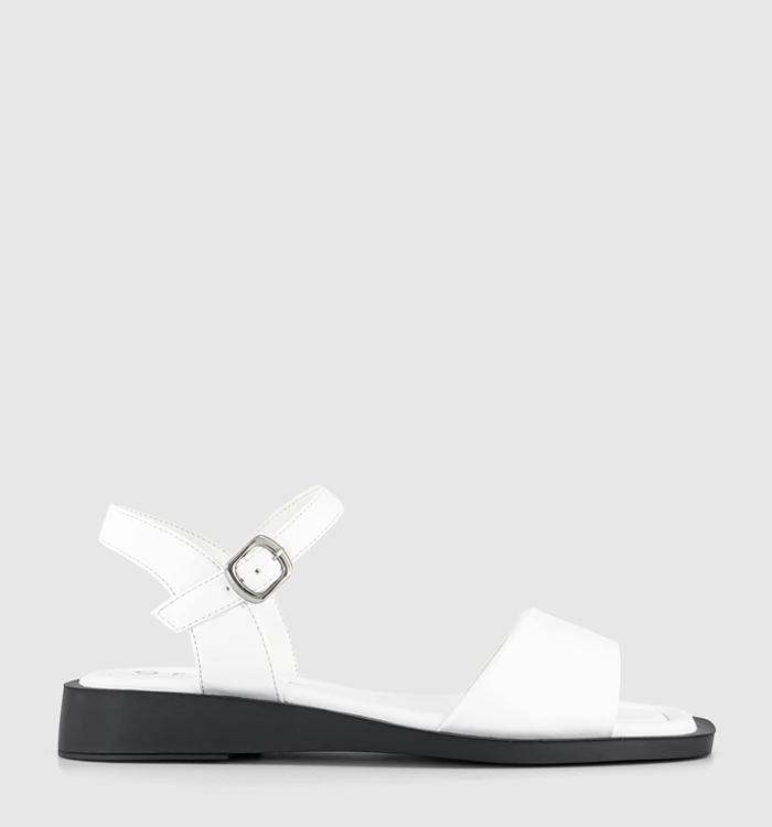 OFFICE Samara Two Part Low Wedge Sandals White