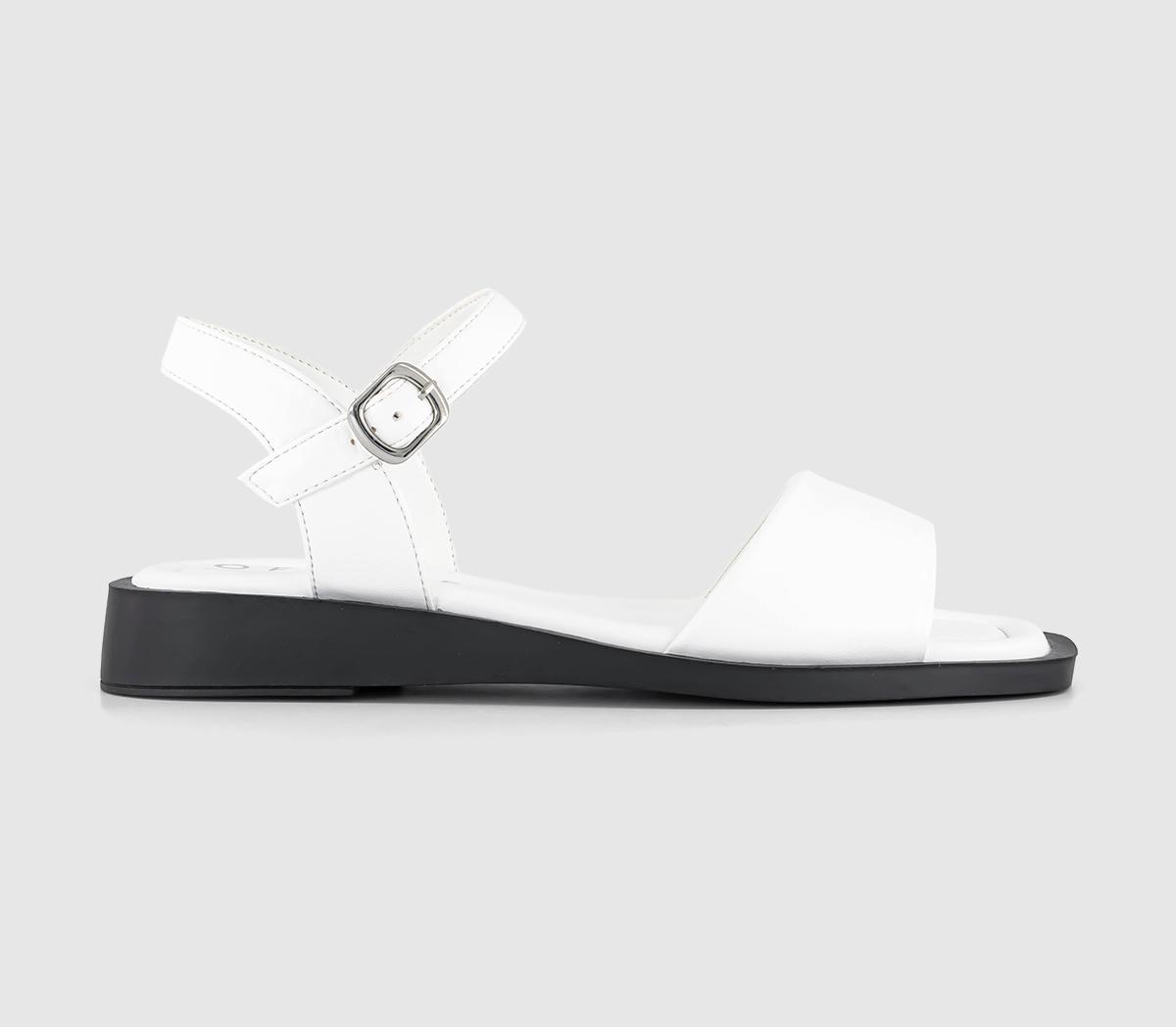 OFFICESamara Two Part Low Wedge SandalsWhite