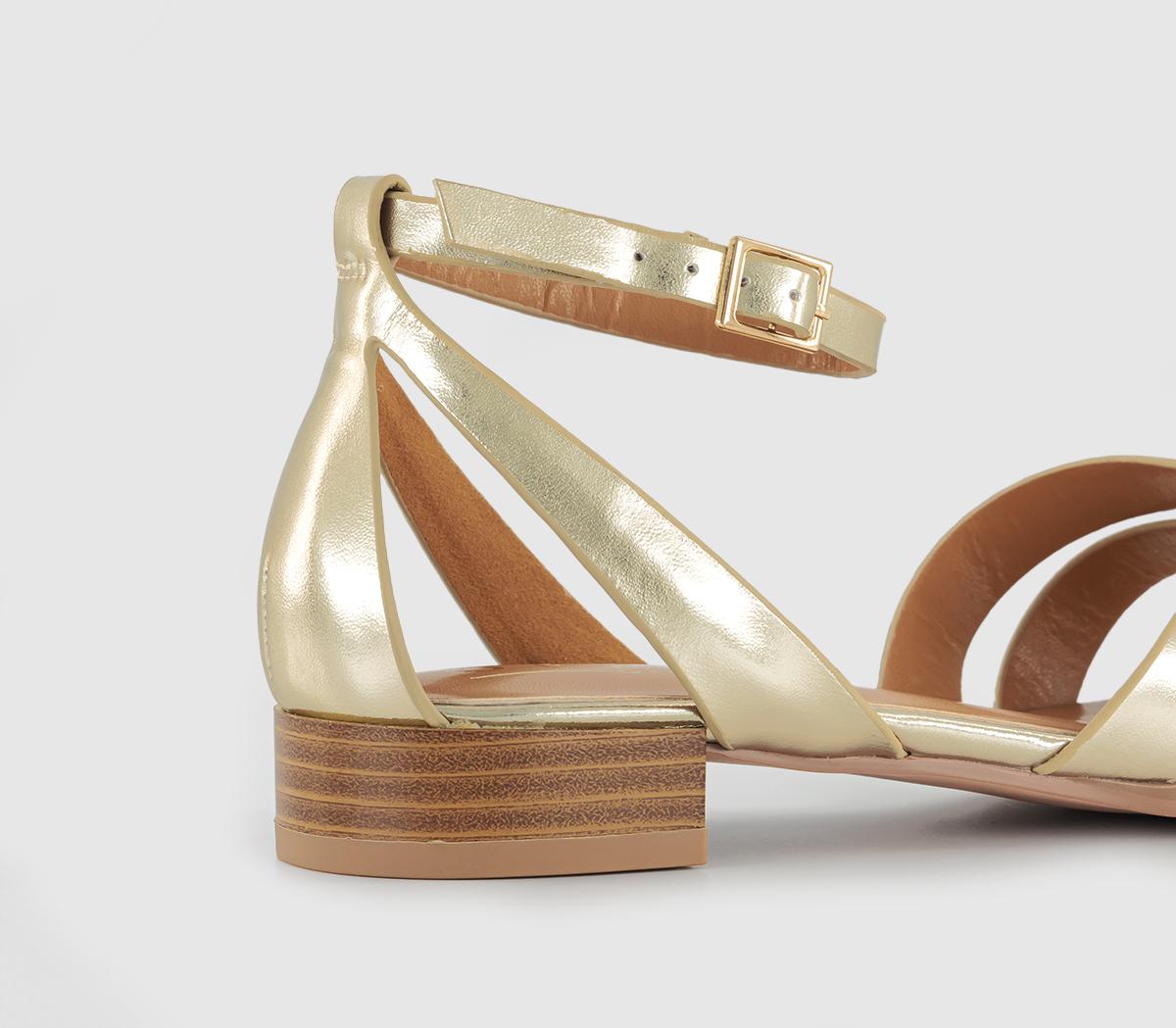 OFFICEStarstruck Two Part Woven Sandals OFFICEStarstruck Two Part Woven SandalsGold
