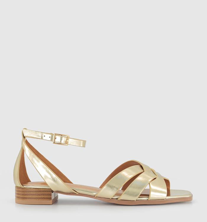 OFFICE Starstruck Two Part Woven Sandals Gold