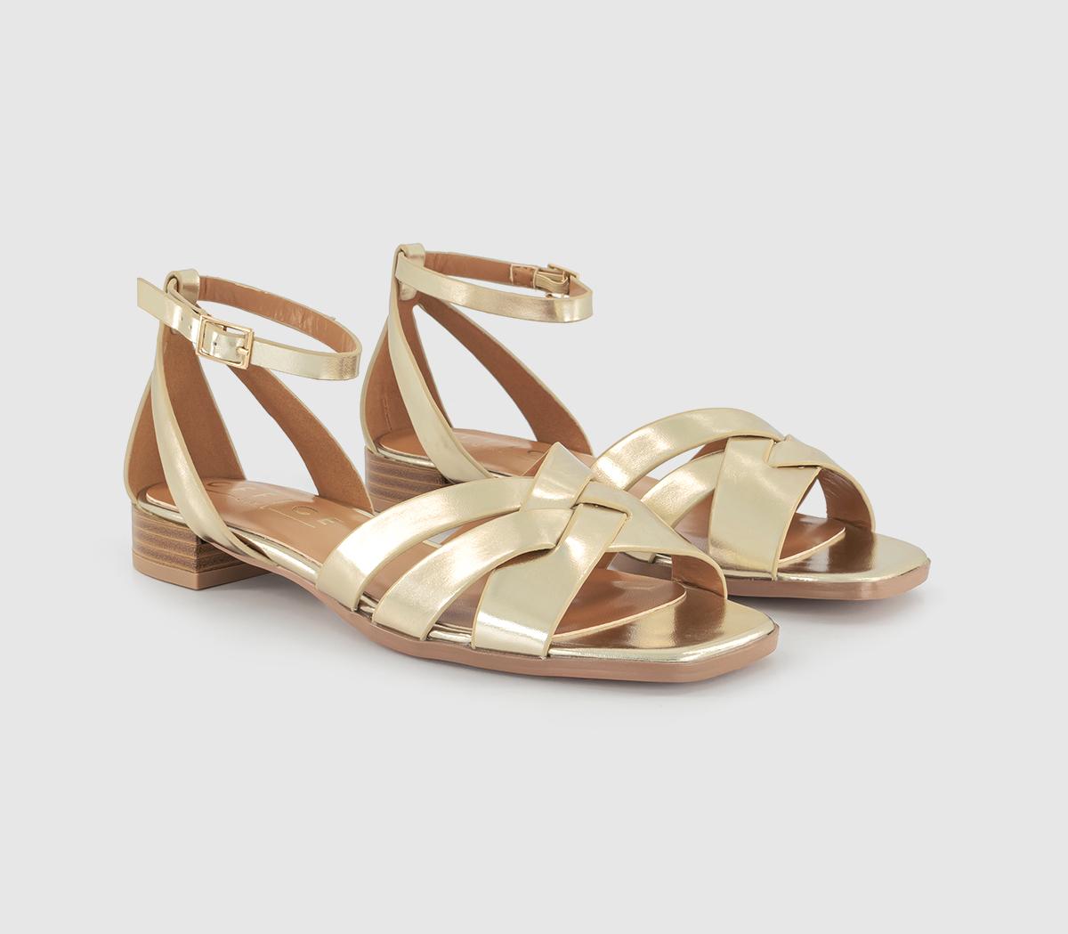 OFFICEStarstruck Two Part Woven Sandals OFFICEStarstruck Two Part Woven SandalsGold