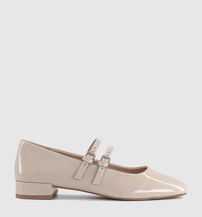 OFFICE Frances Two Strap Mary Jane Shoes Off White Patent