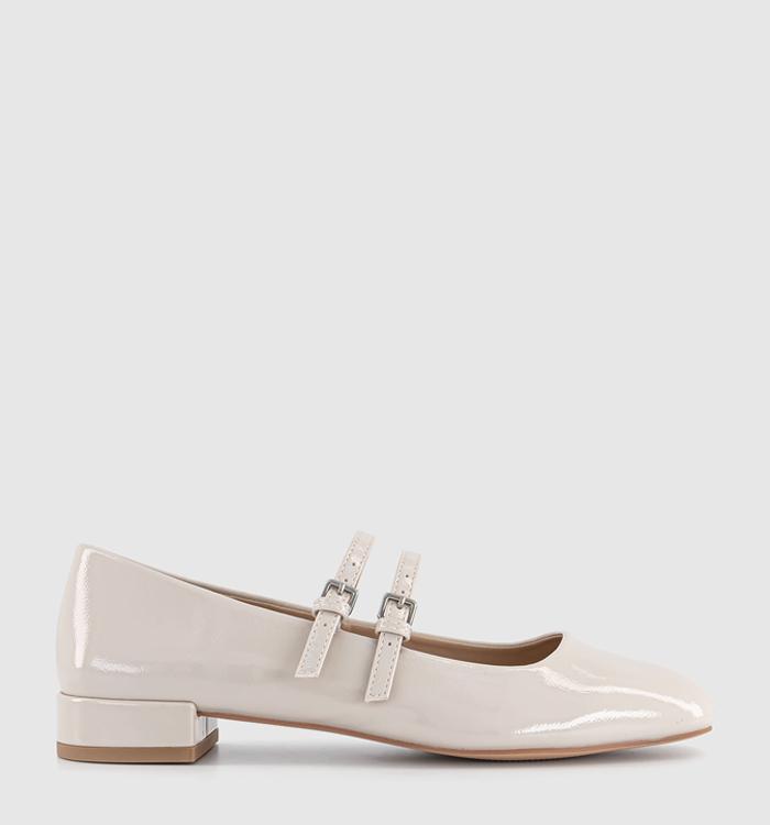 OFFICE Frances Two Strap Mary Janes Cream Patent