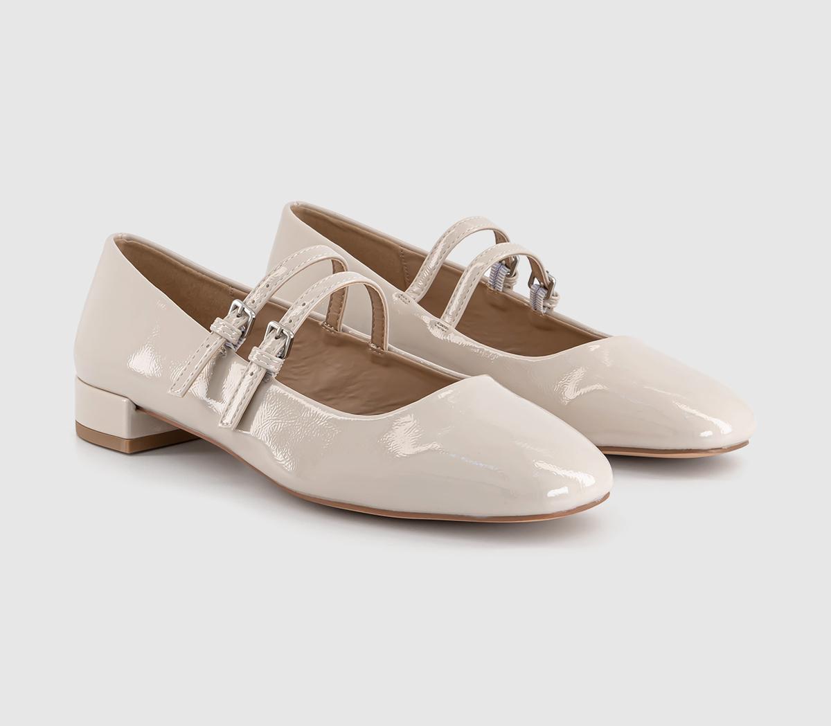 OFFICE Frances Two Strap Mary Janes OFFICE Frances Two Strap Mary Janes Cream Patent