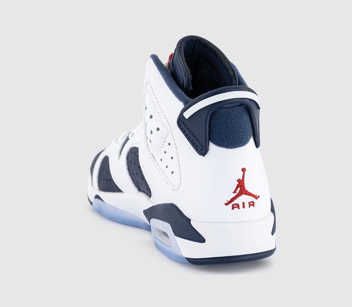 JordanAir Jordan 6 Retro BG TrainersWhite Varsity Redmidnight Navy