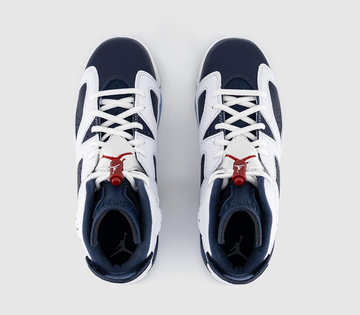 JordanAir Jordan 6 Retro BG TrainersWhite Varsity Redmidnight Navy