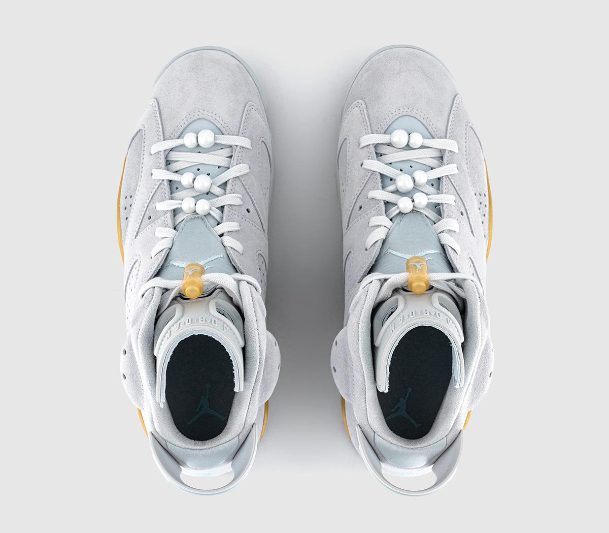 JordanAir Jordan 6 Retro Trainers Pure Platinum Glacier Bluemtlc Goldcoconut Milk