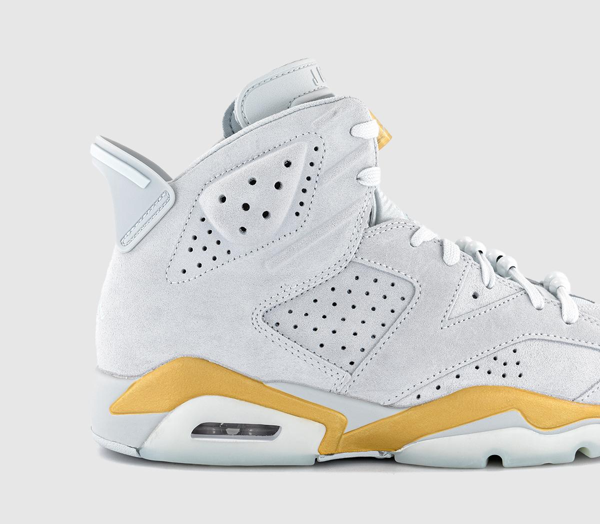 JordanAir Jordan 6 Retro Trainers Pure Platinum Glacier Bluemtlc Goldcoconut Milk