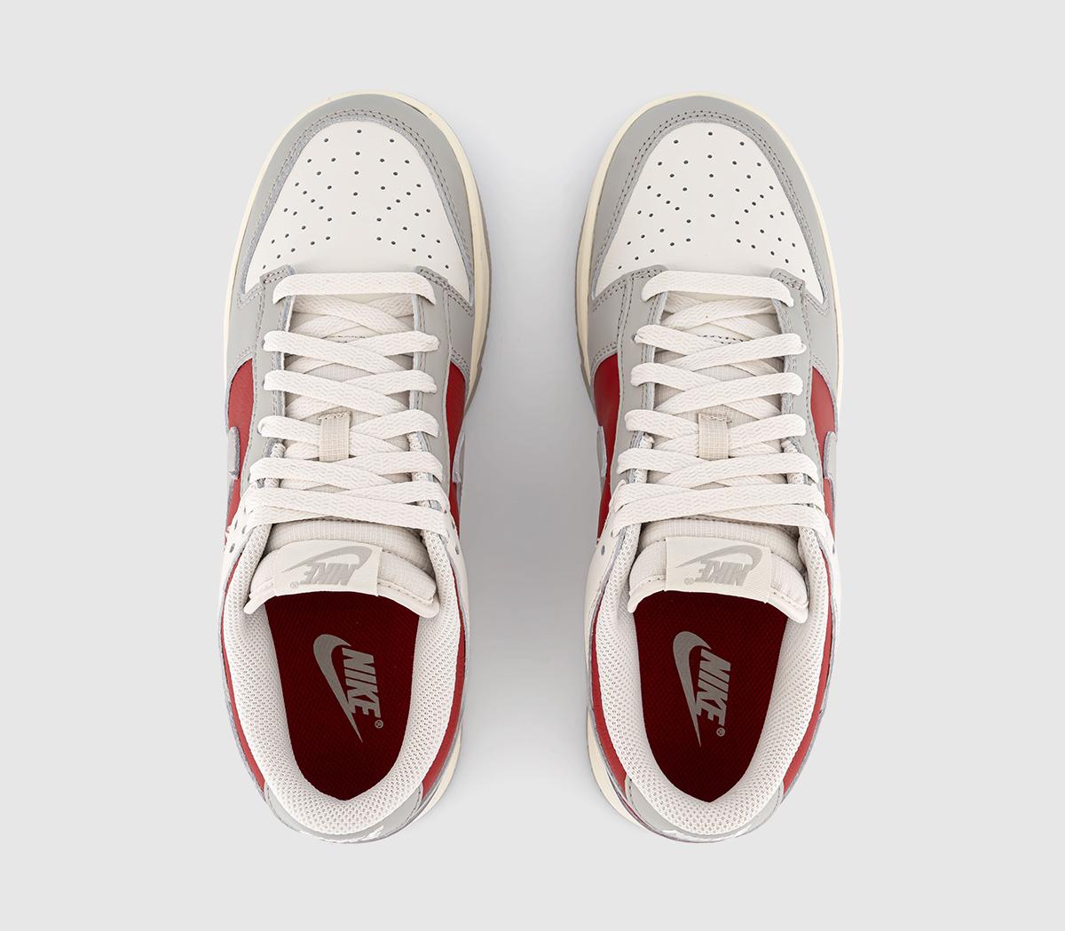 NikeDunk Low Retro TrainersPhantom Lt Iron Oregym Redpale Ivory
