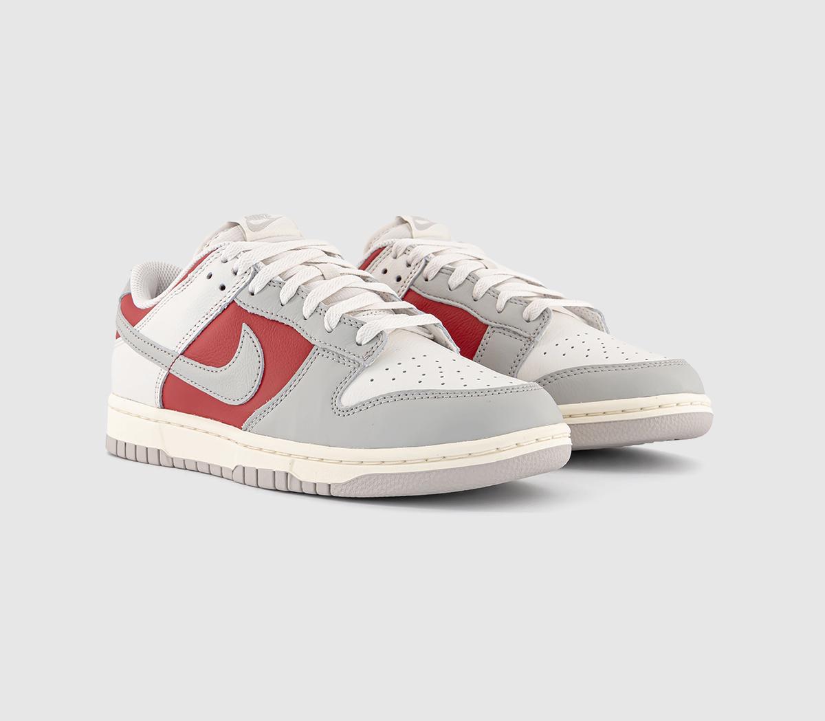 NikeDunk Low Retro TrainersPhantom Lt Iron Oregym Redpale Ivory