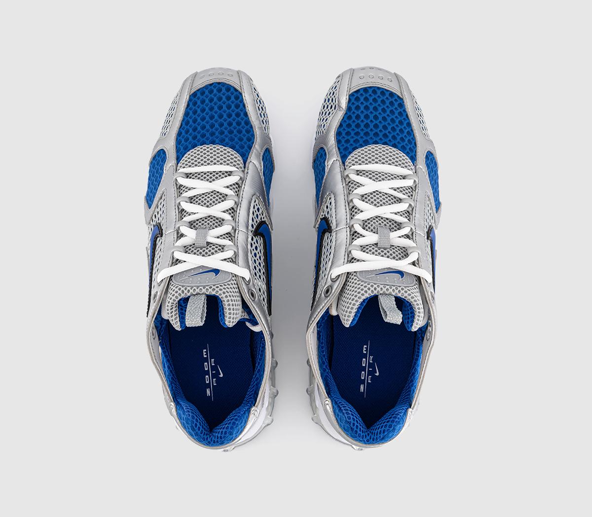 Nike Air Zoom Spiridon Cage 2T Trainers Nike Air Zoom Spiridon Cage 2T Trainers Metallic Silver Varsity Royal