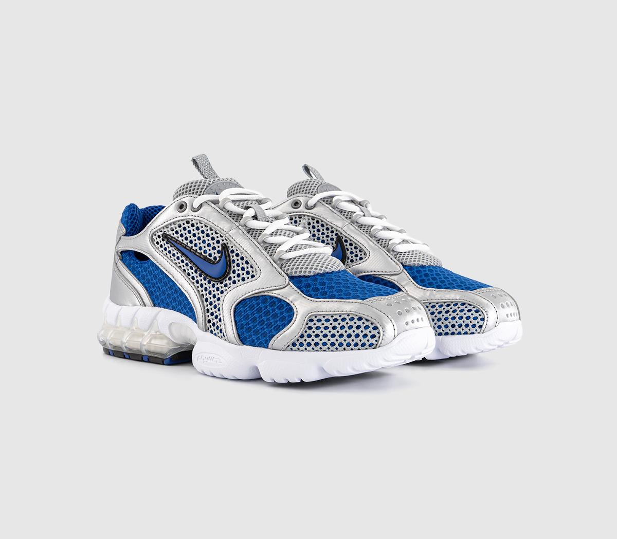 Nike Air Zoom Spiridon Cage 2T Trainers Nike Air Zoom Spiridon Cage 2T Trainers Metallic Silver Varsity Royal
