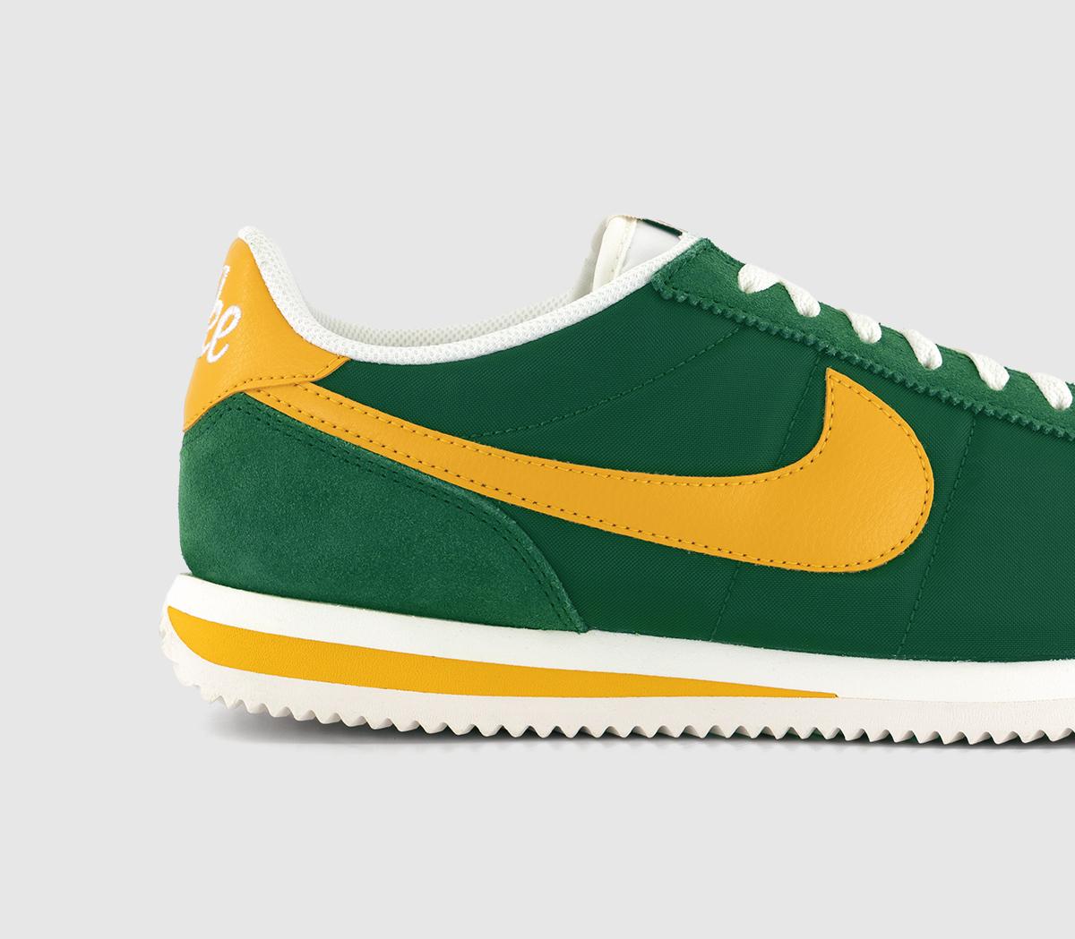 Black and yellow nike cortez best sale