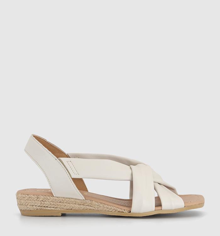 OFFICE Sasha Square Toe Cross Over Espadrille Sandals White