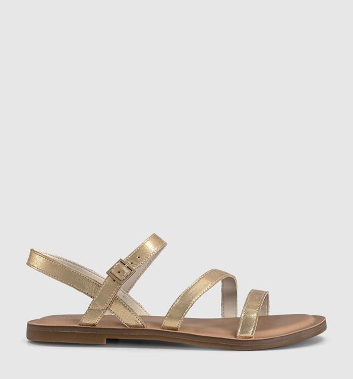 TOMS Kira Sandals Light Gold Metallic Leather