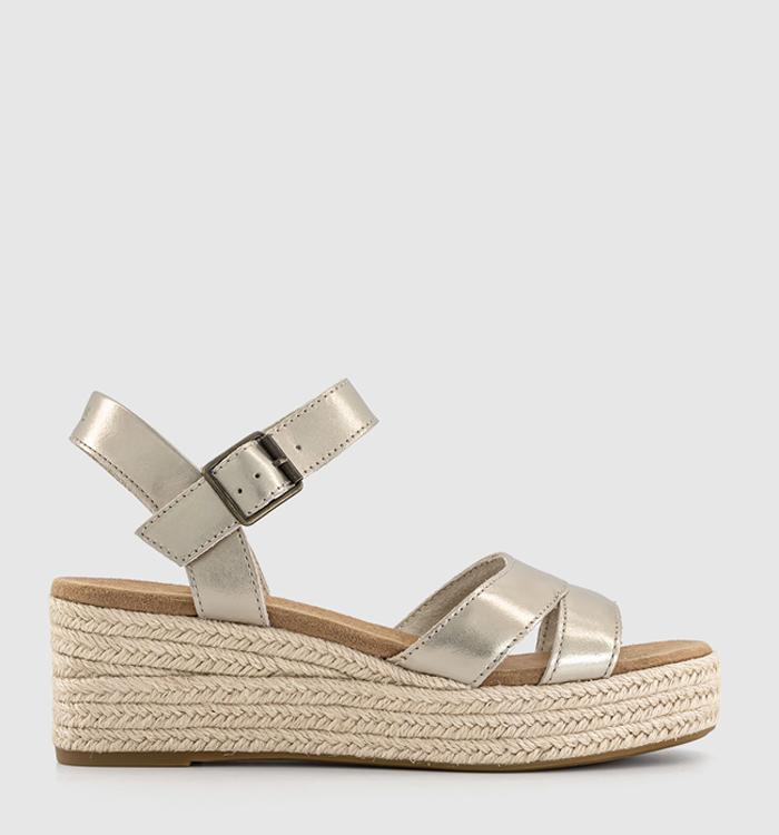 TOMS Audrey Sandals Light Gold Metallic