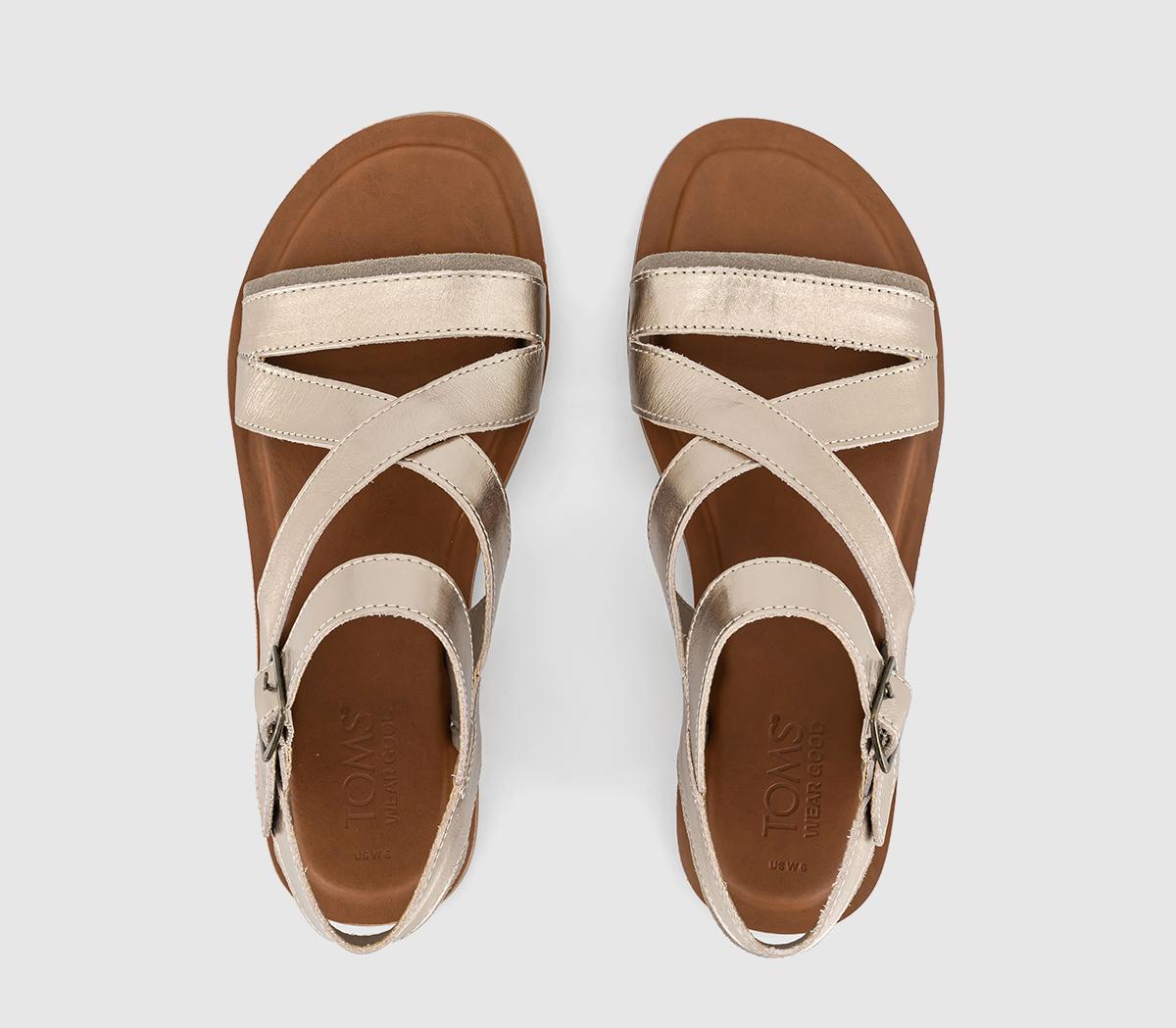 TOMS Sloane Sandals TOMS Sloane Sandals Light Gold Metallic
