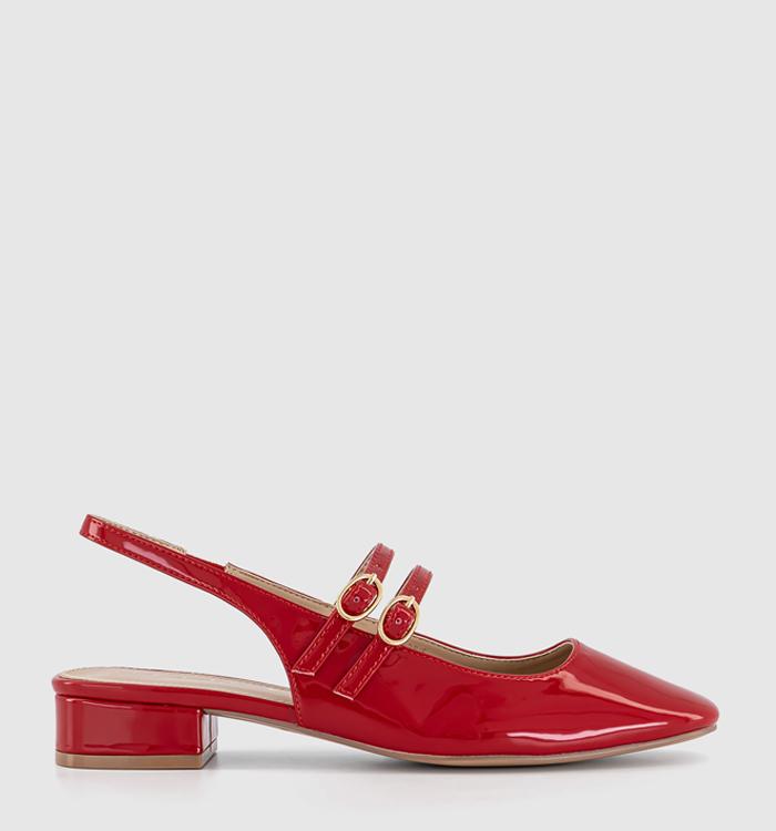 OFFICE Fearless Slingback Mary Janes Red Patent Pu