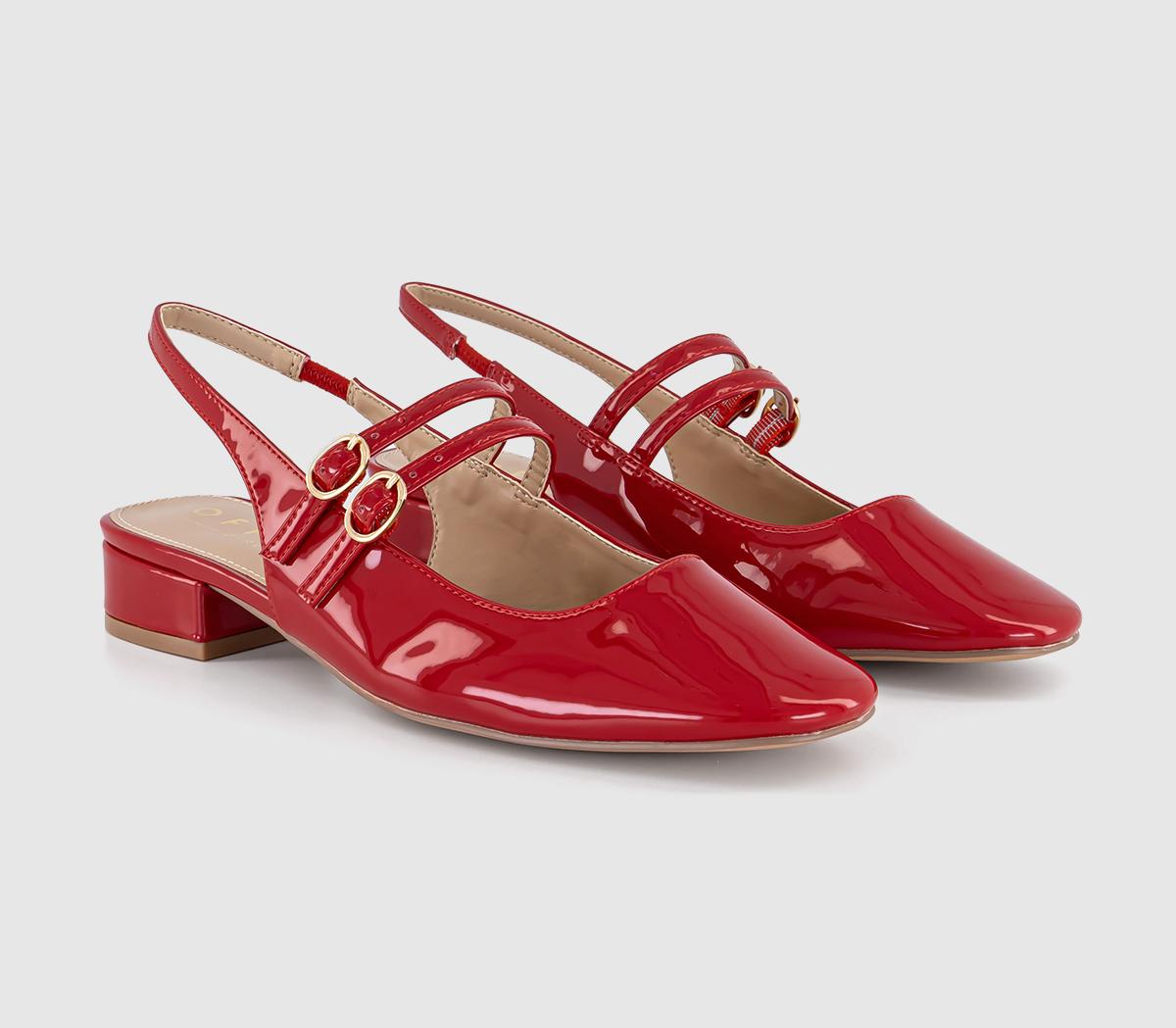 OFFICEFearless Slingback Mary Janes OFFICEFearless Slingback Mary JanesRed Patent Pu