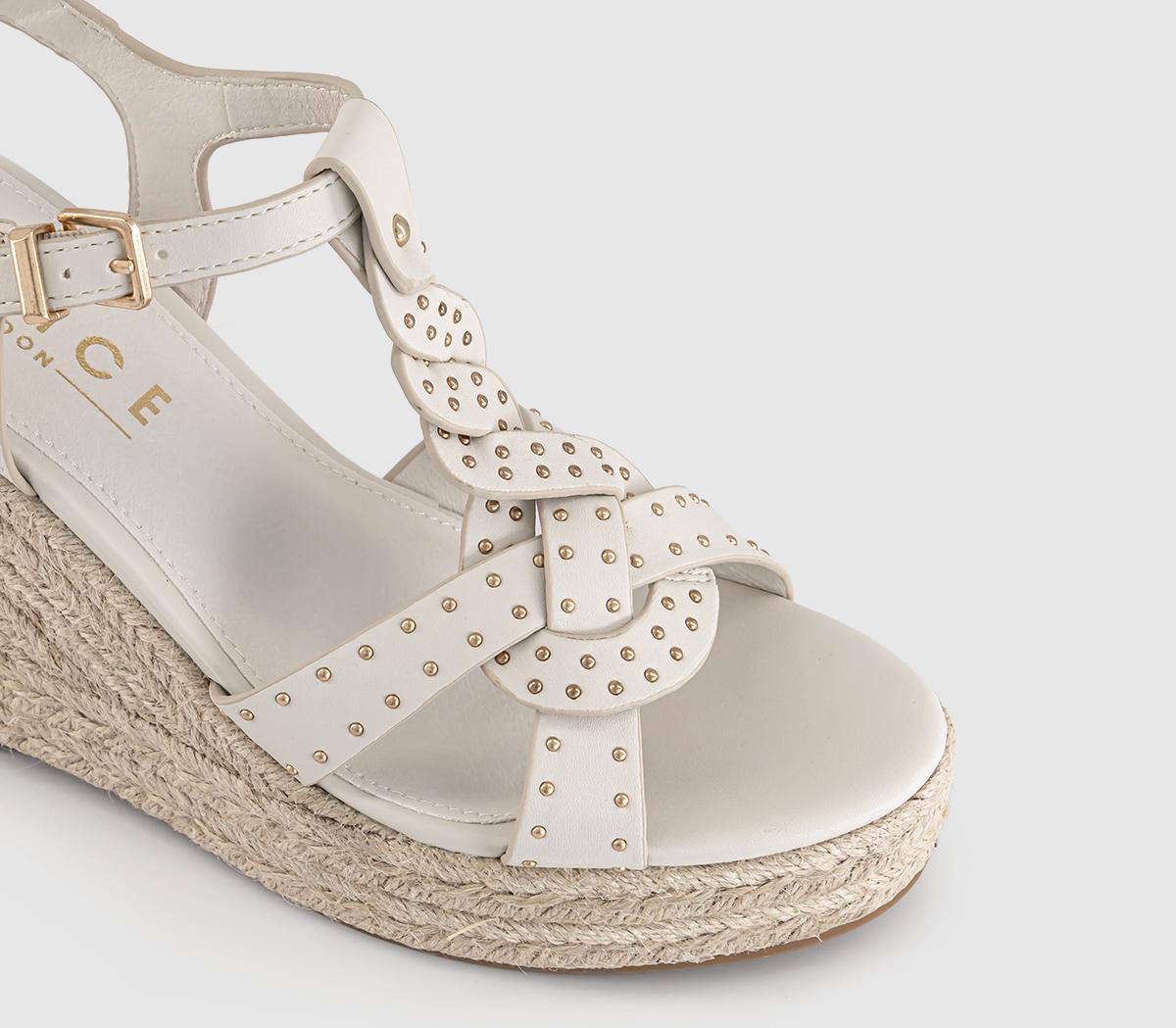 OFFICE Harleigh Stud Espadrille Heels Off White - High Heels