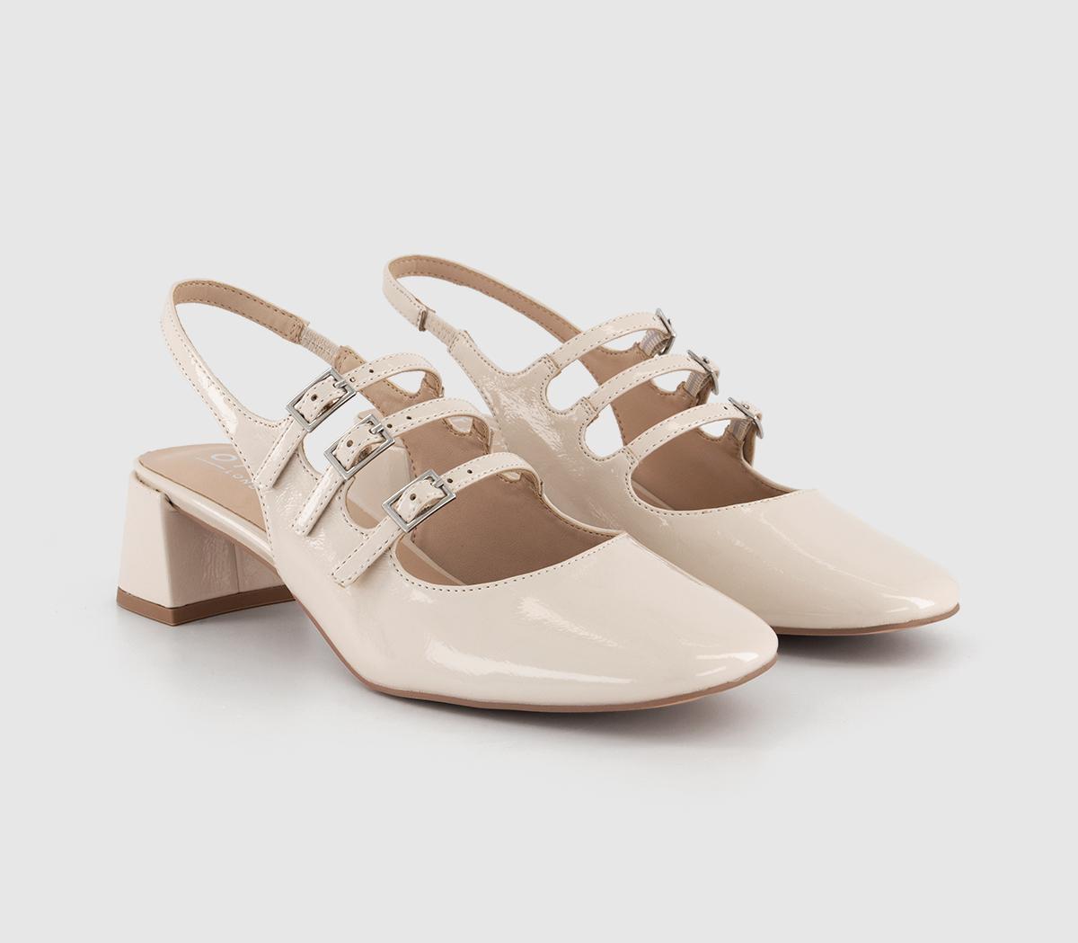 OFFICEMylah Triple Strap Sling Back Mary Janes OFFICEMylah Triple Strap Sling Back Mary JanesCream Patent