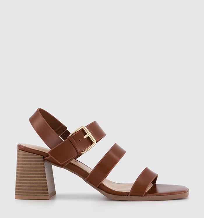 Tan Block Heels Block Heel Sandals OFFICE