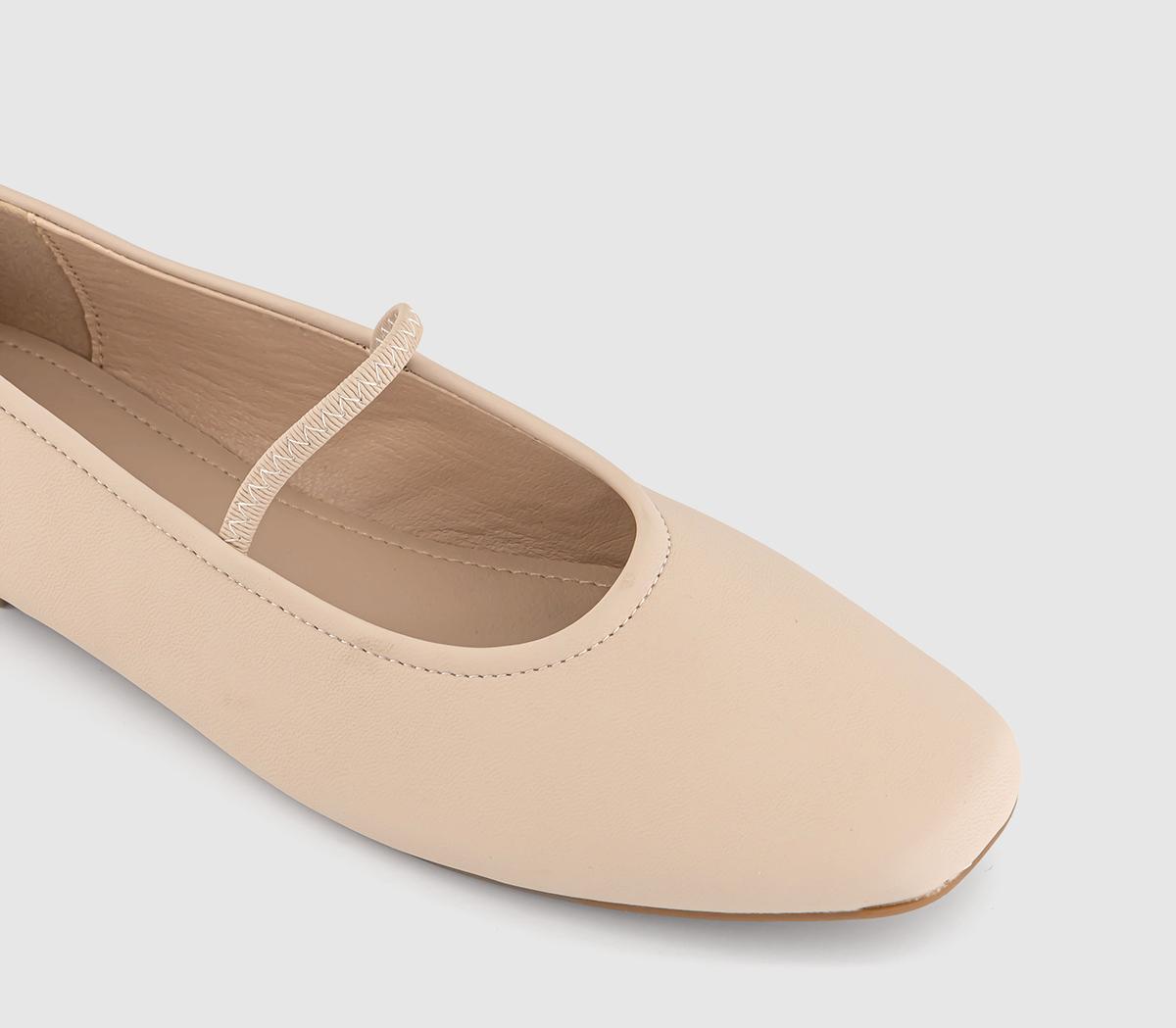 OFFICEFaded Elastic Strap Ballet Pumps OFFICEFaded Elastic Strap Ballet PumpsBeige