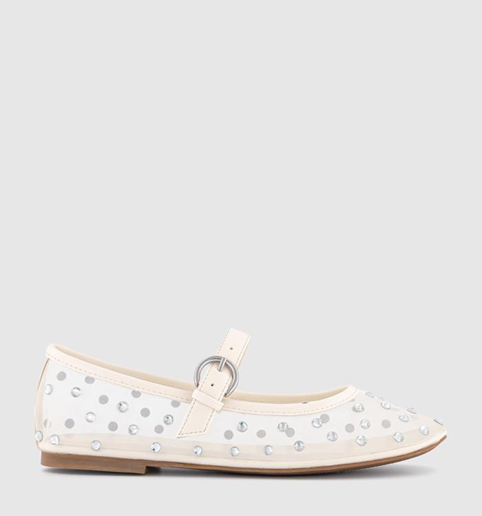 OFFICE Fancy Mesh Ballet Plumps White