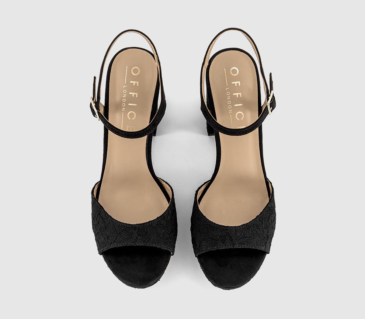 OFFICEHavoc Round Toe Platform SandalsBlack Lace