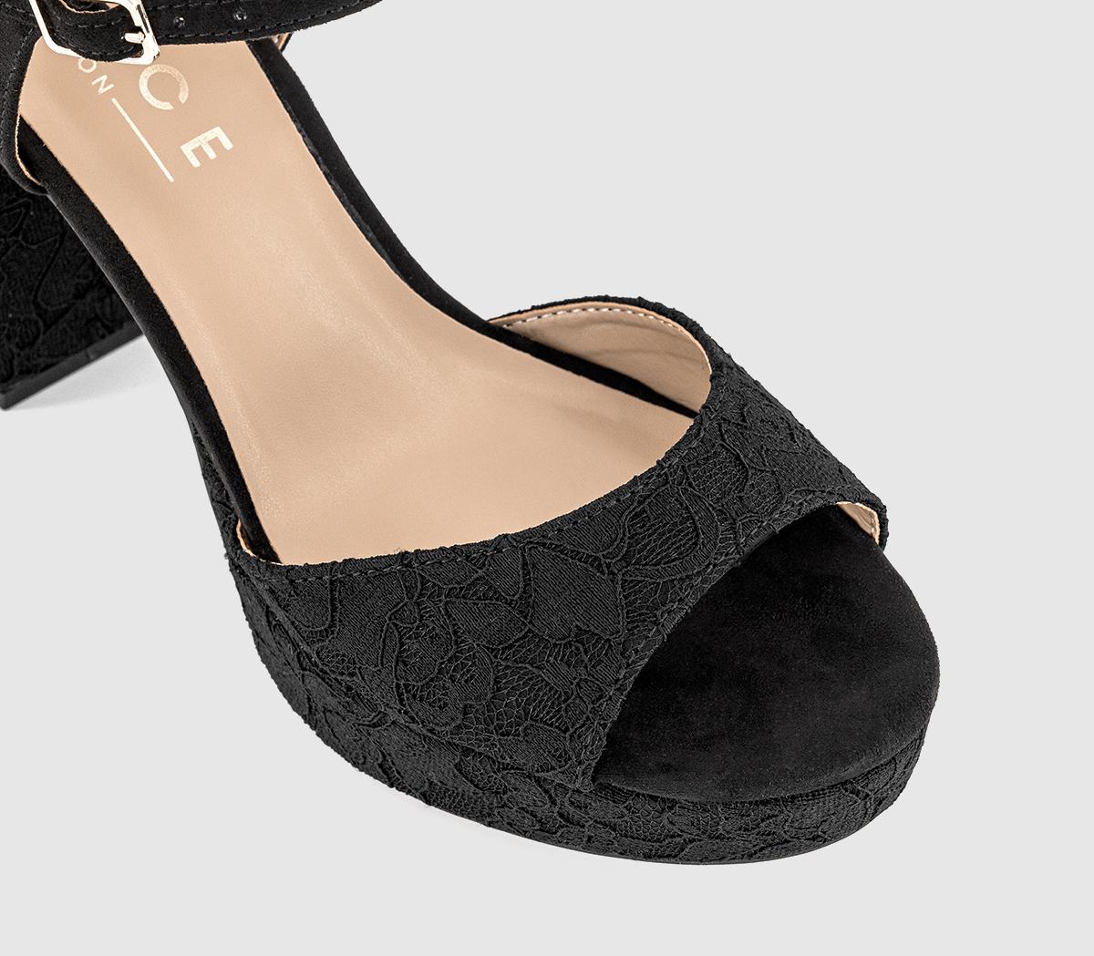 OFFICEHavoc Round Toe Platform SandalsBlack Lace