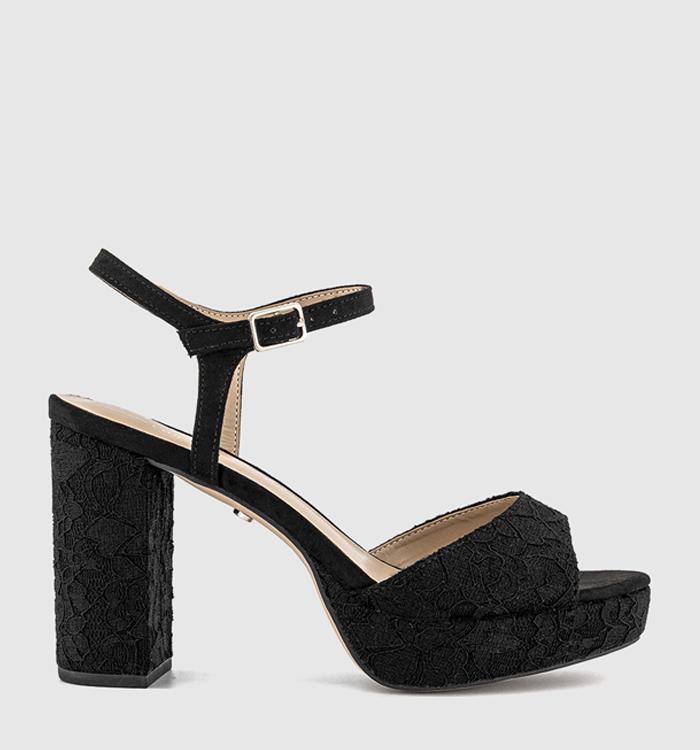 OFFICE Havoc Round Toe Platform Sandals Black Lace