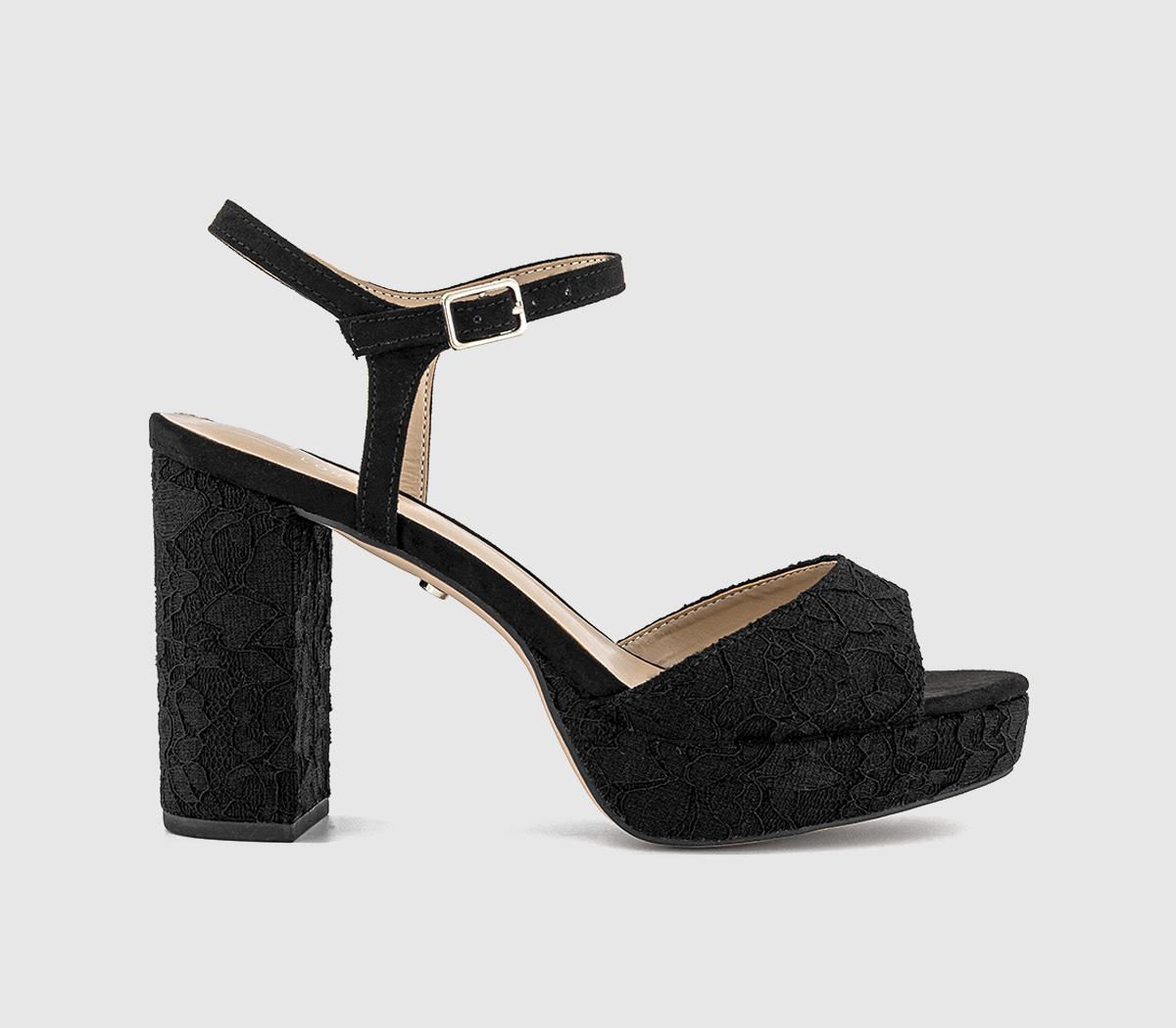 OFFICEHavoc Round Toe Platform SandalsBlack Lace