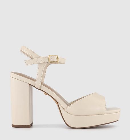Office Havoc Round Toe Platform Sandals White