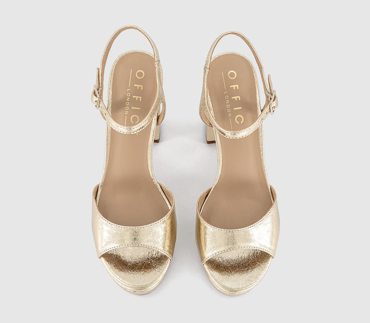 OFFICEHavoc Round Toe Platform SandalsGold