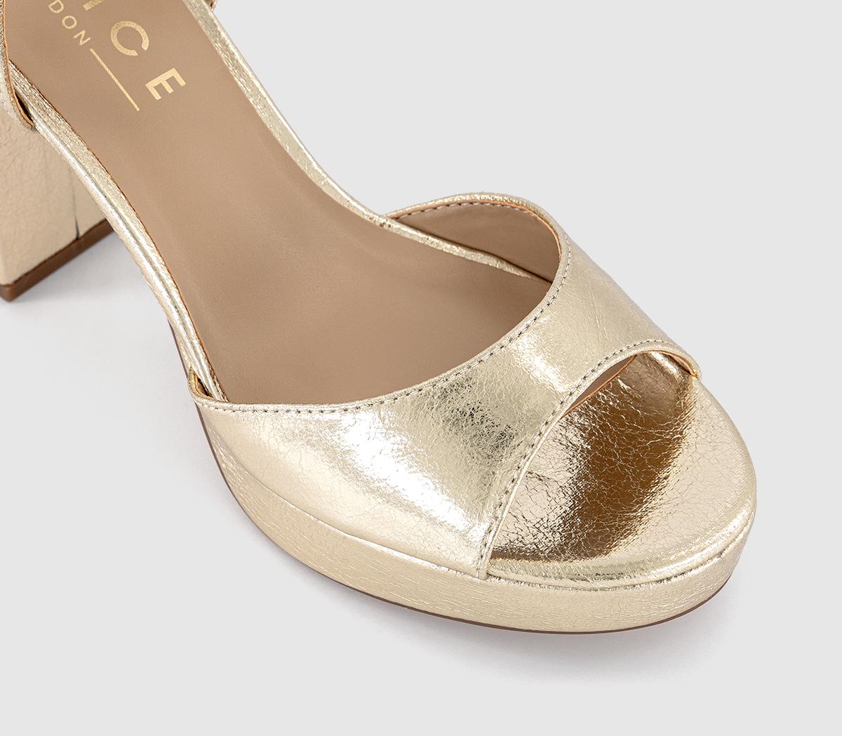 OFFICEHavoc Round Toe Platform SandalsGold